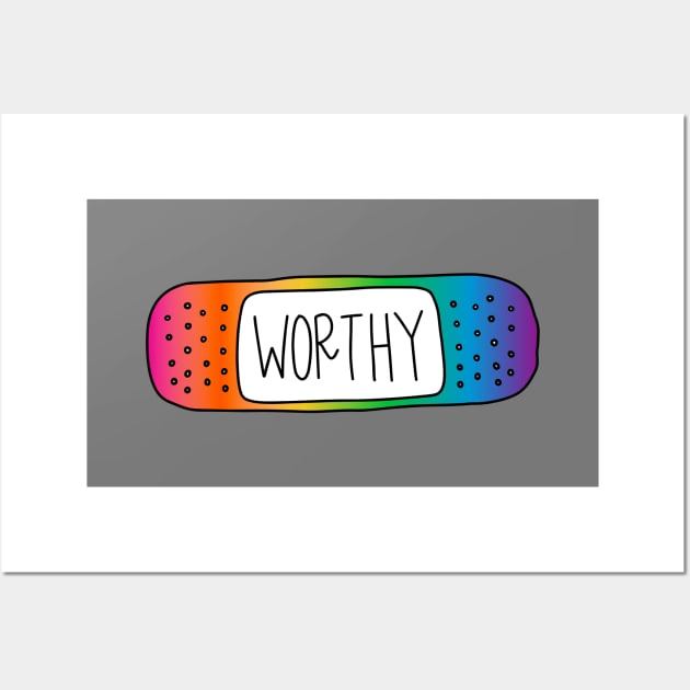 You Are Worthy Reminder - Rainbow Wall Art by Nia Patterson Designs